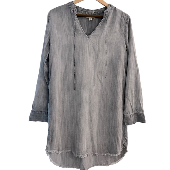 Cloth & Stone Tie Neck Shirtdress. - Picture 3 of 6